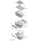 FREEZER SHELVES Diagram and Parts List for GSS25XSRDSS  General Electric Refrigerator