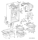 CABINET Diagram and Parts List for HTS18XBSARWW  Hotpoint Refrigerator