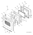 DOOR Diagram and Parts List for ECBP85WJ2WW  General Electric Range