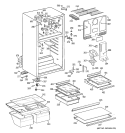 CABINET Diagram and Parts List for GTS18HBSALWW  General Electric Refrigerator