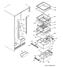 FRESH FOOD SHELVES Diagram and Parts List for BSS25JFRFWW  General Electric Refrigerator
