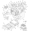 BODY PARTS Diagram and Parts List for JBP69WD1WW  General Electric Range