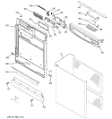 ESCUTCHEON & DOOR ASSEMBLY Diagram and Parts List for GSD6200J03CC  General Electric Dishwasher
