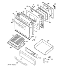 DOOR & DRAWER PARTS Diagram and Parts List for JGBP28SEK1SS  General Electric Range