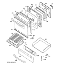 DOOR & DRAWER PARTS Diagram and Parts List for JGBP29WEK1WW  General Electric Range