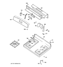 CONTROL PANEL & COOKTOP Diagram and Parts List for JGBS22WEK1WW  General Electric Range