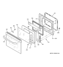 DOOR Diagram and Parts List for JKP48WF4WW  General Electric Wall Oven