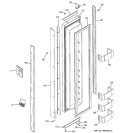 FREEZER DOOR Diagram and Parts List for ZIS480NRF  General Electric Refrigerator