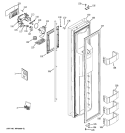 FREEZER DOOR Diagram and Parts List for ZISS360DRFSS  General Electric Refrigerator