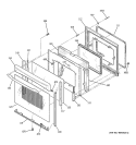 DOOR Diagram and Parts List for JBP49BK1BB  General Electric Range