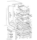 FRESH FOOD SHELVES Diagram and Parts List for TFX24PFXAAA  General Electric Refrigerator