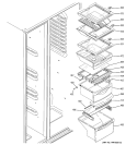 FRESH FOOD SHELVES Diagram and Parts List for ESS25XGSBCC  General Electric Refrigerator