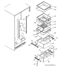 FRESH FOOD SHELVES Diagram and Parts List for GSS22UFPJBB  General Electric Refrigerator