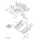 CONTROL PANEL & COOKTOP Diagram and Parts List for JGBP29SEK1SS  General Electric Range