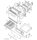 DOOR & DRAWER PARTS Diagram and Parts List for JGBP29SEK1SS  General Electric Range