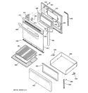 DOOR & DRAWER PARTS Diagram and Parts List for RB536BK1BB  Hotpoint Range