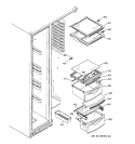 FRESH FOOD SHELVES Diagram and Parts List for GSK25LASACCC  General Electric Refrigerator
