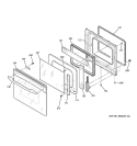 DOOR Diagram and Parts List for JCK915BF4BB  General Electric Wall Oven