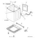 CABINET Diagram and Parts List for WPGT9360E0WW  General Electric Washer