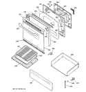 DOOR & DRAWER PARTS Diagram and Parts List for JGBP29WEJ3WW  General Electric Range