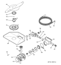MOTOR - PUMP MECHANISM Diagram and Parts List for PDW7300J10CC  General Electric Dishwasher