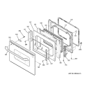 DOOR Diagram and Parts List for JGSP48SH2SS  General Electric Range