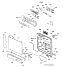 ESCUTCHEON & DOOR ASSEMBLY Diagram and Parts List for GSD5132F02WW  General Electric Dishwasher