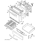 DOOR & DRAWER PARTS Diagram and Parts List for JGBP28GEJ2SS  General Electric Range