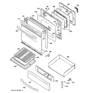 DOOR & DRAWER PARTS Diagram and Parts List for JGBP29SEK2SS  General Electric Range