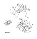 CONTROL PANEL & COOKTOP Diagram and Parts List for JGBP36WEJ2WW  General Electric Range
