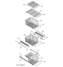 FREEZER SHELVES Diagram and Parts List for PSK27NHSACWW  General Electric Refrigerator