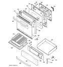 DOOR & DRAWER PARTS Diagram and Parts List for JGBP29SEJ2SS  General Electric Range