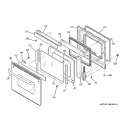 DOOR Diagram and Parts List for JKP28SK1SS  General Electric Wall Oven