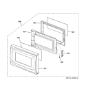 DOOR Diagram and Parts List for JE740BK02  General Electric Microwave