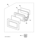 DOOR PARTS Diagram and Parts List for JES1651SJ02  General Electric Microwave