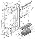 FREEZER SECTION, TRIM & COMPONENTS Diagram and Parts List for ZIC360NMBLH  General Electric Refrigerator