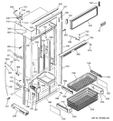 FREEZER SECTION, TRIM & COMPONENTS Diagram and Parts List for ZIC360NMCLH  General Electric Refrigerator