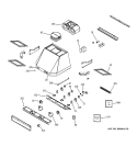 RANGE HOOD Diagram and Parts List for ZV48TSF1SS  General Electric Range Hood