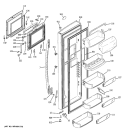 Part Location Diagram of WR78X11554 GE DOOR Assembly FF KIT BK