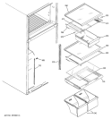 FRESH FOOD SHELVES Diagram and Parts List for DTS18ICSIRWW  General Electric Refrigerator