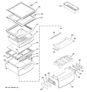 FRESH FOOD SHELVES Diagram and Parts List for PIG23SGSBFSV  General Electric Refrigerator