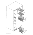 FREEZER SHELVES Diagram and Parts List for GCG21YESBFNS  General Electric Refrigerator