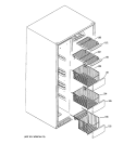 FREEZER SHELVES Diagram and Parts List for PCF23MGSBBB  General Electric Refrigerator