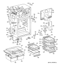 CABINET Diagram and Parts List for GTS18XCSARWW  General Electric Refrigerator