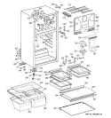 CABINET Diagram and Parts List for GTT17HBSARWW  General Electric Refrigerator