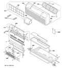 GRILLE, HEATER & BASE PAN PARTS Diagram and Parts List for AZ38H09DABM2  General Electric Air Conditioner