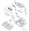 CONTROL PANEL & COOKTOP Diagram and Parts List for JGB908WEK4WW  General Electric Range
