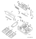 CONTROL PANEL & COOKTOP Diagram and Parts List for JGB908SEK4SS  General Electric Range