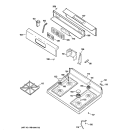 CONTROL PANEL & COOKTOP Diagram and Parts List for JGBP30SEK1SS  General Electric Range
