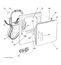 FRONT PANEL & DOOR Diagram and Parts List for DJXR433EC3CC  General Electric Dryer